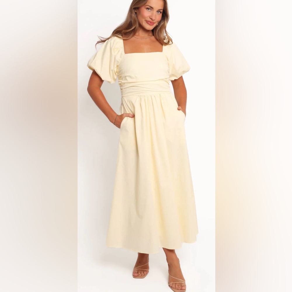 Petal & pup Clo puff sleeve midi dress